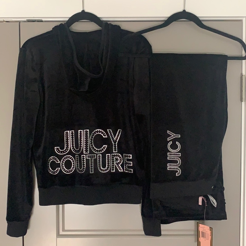 Juicy Couture Black Velour Tracksuit M NWT